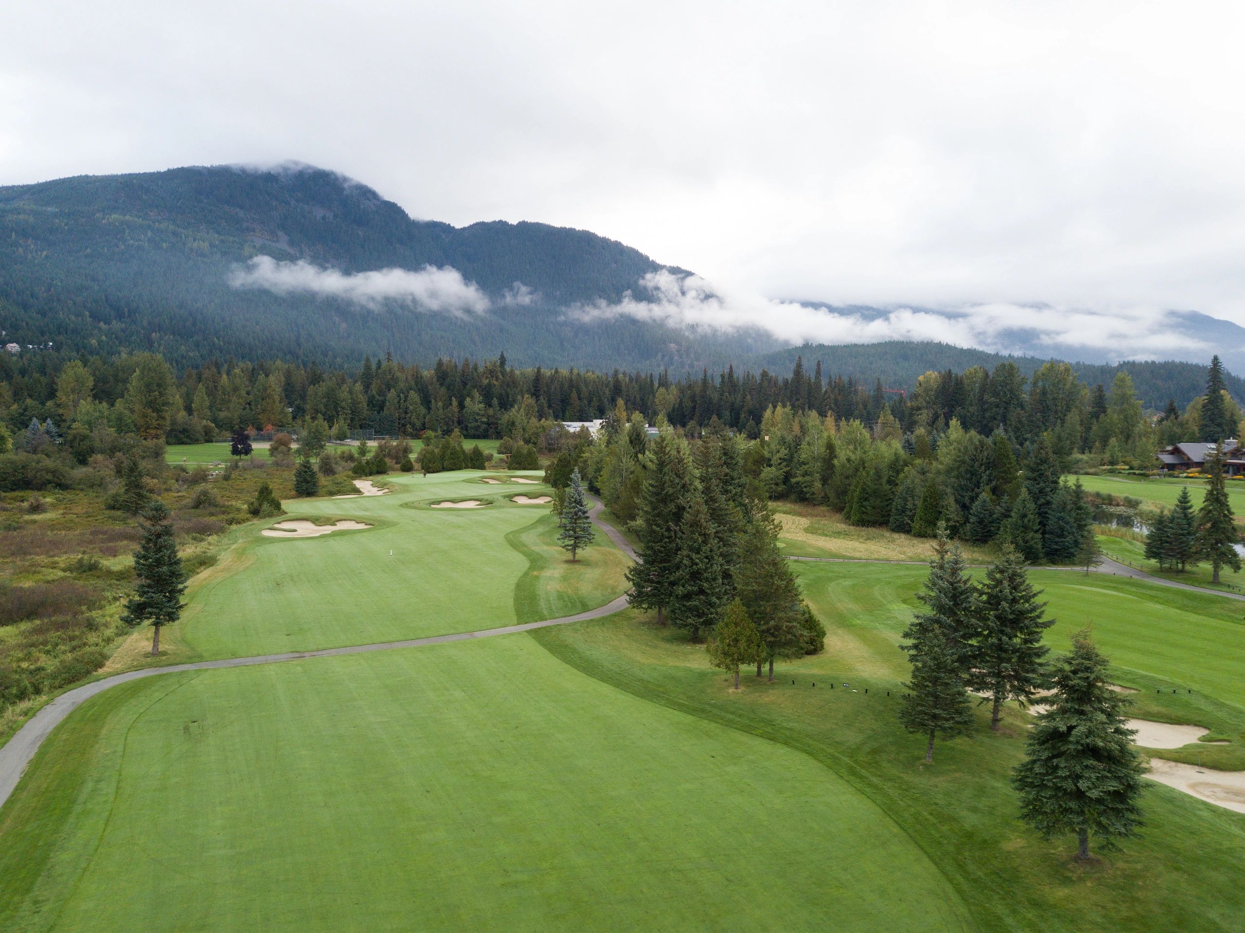 High angle view of the golf course
